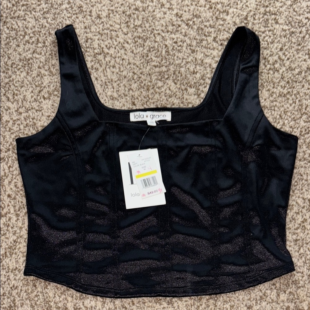Black Sleeveless Fitted Crop Tank Top